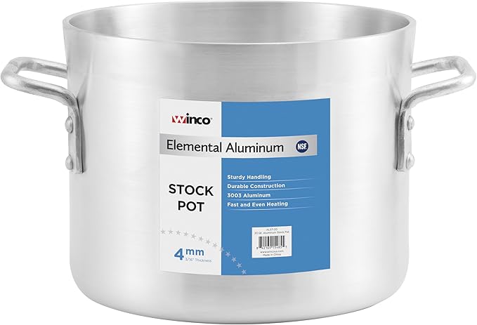 Winco Heavy-Duty Aluminum Stock Pot, 4mm, 100 Quart