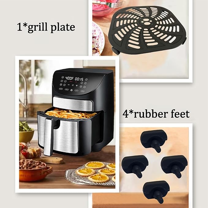 GSZN 7QT Air Fryer Crisper Tray for Gourmia GAF798 Air Fryers, Upgraded Nonstick Air Fryer Grill Pan Crisper Plate Insert Rack Grate Grid Shelf for Gourmia 7QT Air Fryers, Dishwasher Safe