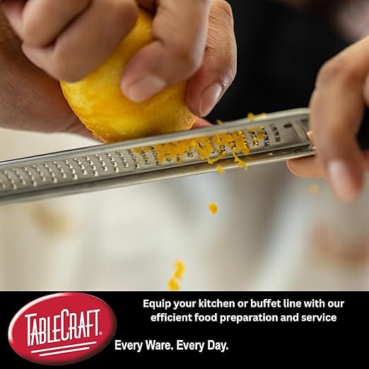 TableCraft 10979 PerfectGrip Grater/Zester, Stainless Steel Grater with Narrow Blade, Soft Non-Slip Handle, Ergonomic Design, Dishwasher Safe, NSF Listed, One Size, Silver