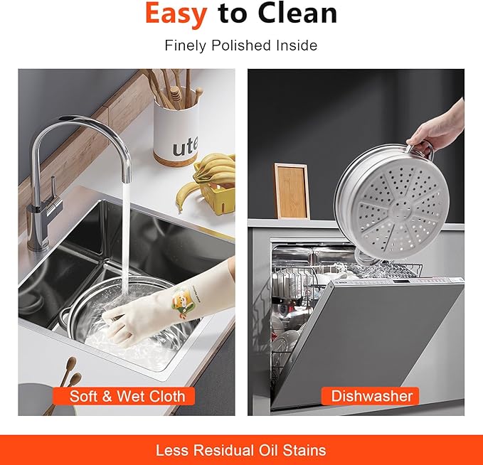 3 Tier Steamer Cooker,Home Steam Pot Set,Multi tier Stainless Steel Kitchen Cookware Hot Pot for Cooking Vegetables, Seafood, Soups, Stews and Pasta (Silver, 12.8 * 9.84in)