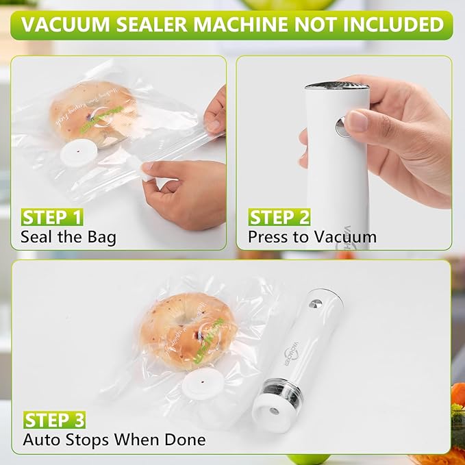 Reusable Vacuum Sealer Bags–30 Pack (15 Small 8x8 in+15 Medium 10x11 in), BPA Free Food Vacuum Seal Bags, Leakproof, Dishwasher, Freezer&Sous Vide Safe, Vacuum Sealer Not Included