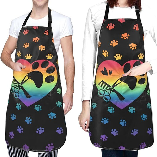 Apron with Pockets Aprons for Women Men Kitchen Chef Apron for Cooking Gardening Server Waitress Painting