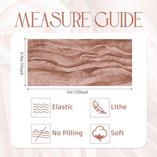 Wokceer Cheesecloth Table Runner 2Pack 10FT Dusty Pink Gauze Fall Cheese Cloth Table Runner for Party Christmas Easter Rustic Sheer Runners for Baby Bridal Shower Wedding