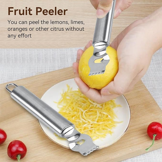 Stainless Steel Lemon Zester Grater with Channel Knife Orange Citrus Peeler Lemon Zest Peeler Cocktails Fruit Stainless Steel