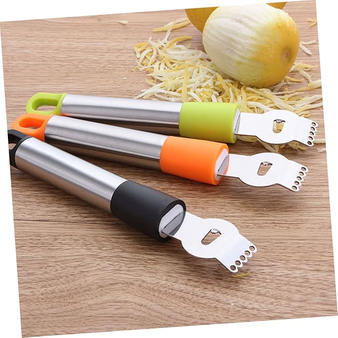 Stainless Steel Lemon Zester and Grater Tool Hanging for Easy Citrus Peeling for Home Cooking and Cocktail Garnishing Random