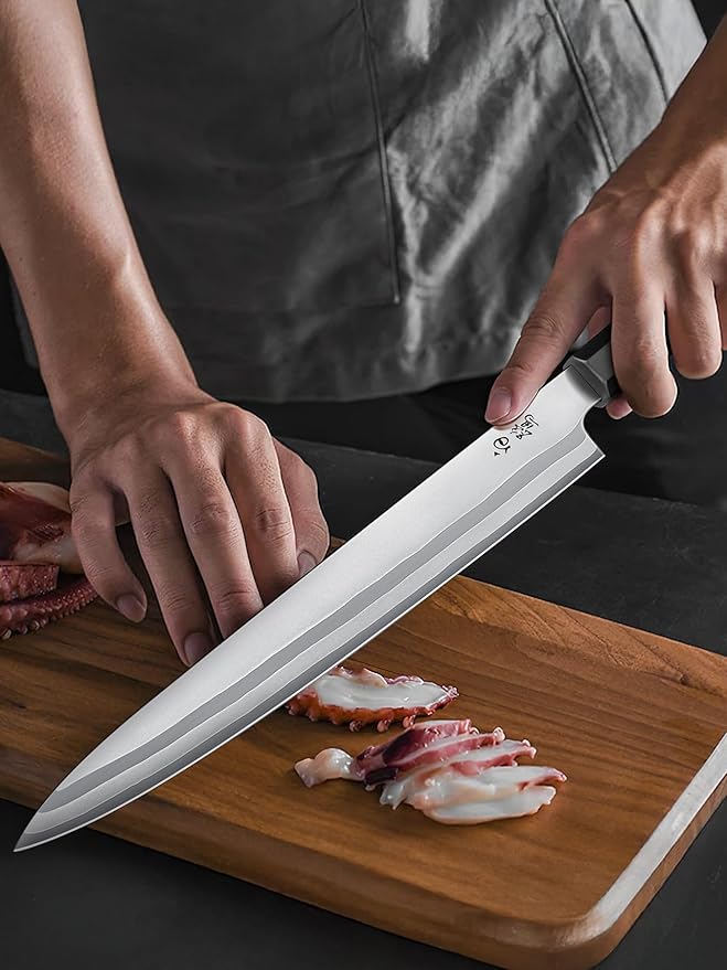 HOSHANHO Sushi Knife 10 Inch, Japanese High Carbon Steel Sashimi Knife, Ultra Sharp Yanagiba Knives, Kitchen Knives for Fish Filleting with Olive Wood Handle