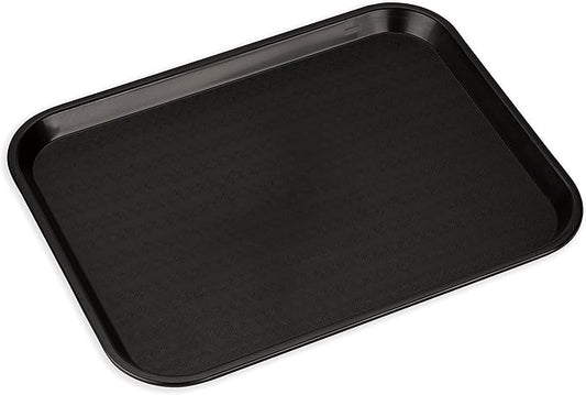 Carlisle FoodService Products Cafe Plastic Fast Food Tray, 14" x 18", Black (Pack of 2)