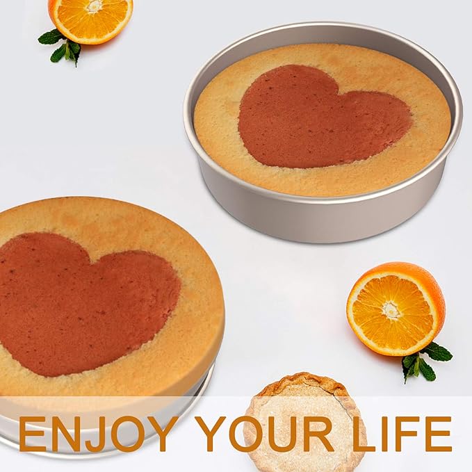 CHEFMADE Bakeware Round Cake Pan, 8-Inch with Removable Loose Bottom Nonstick & Quick Release Coating Chiffon Bakeware for Oven and Instant Pot Baking