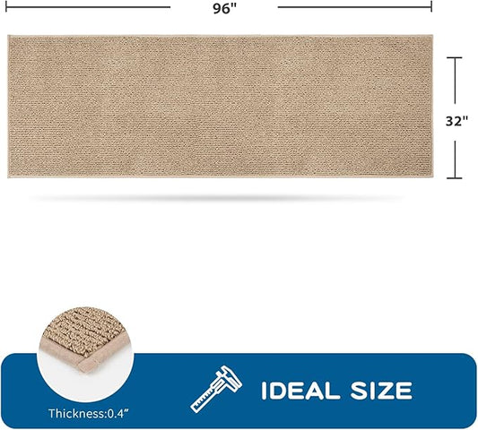 PURRUGS Machine Washable Kitchen Runner Rug 2ft8in x 8ft, Non-Slip/Skid Hallway Runner Rug, Super Absorbent Soft Area Rug for Hallway, Kitchen & Laundry, Rolled Packaging, Beige