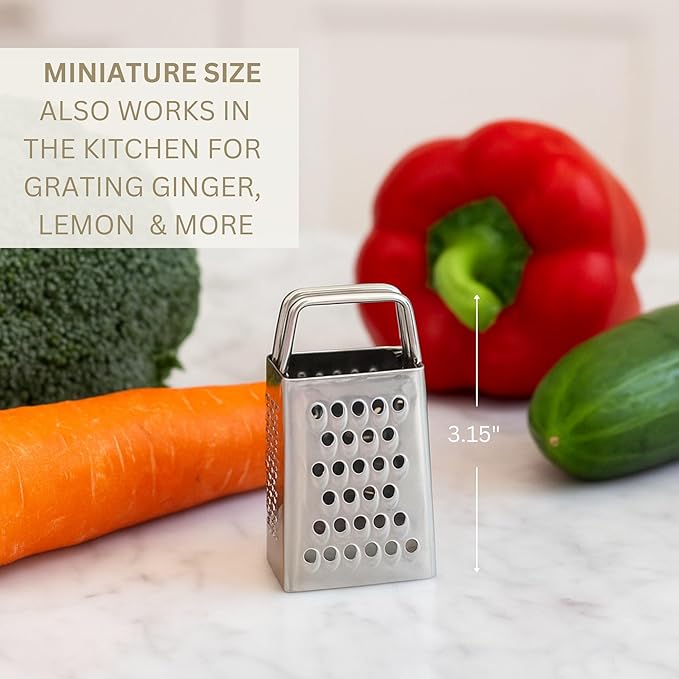 Mini Cheese Grater Gift Set - Funny Chef Gift for Friends, Coworkers, or Foodies | “You Make Life a Little Grater” Card & Gift Box | Stainless Steel Kitchen Tool Ornament | Studio Rockwood