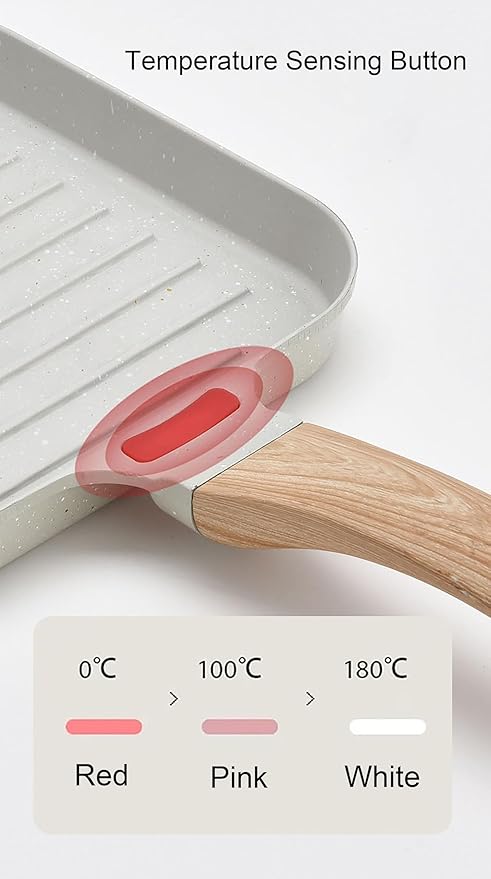 Grill Pan with Lid Non Stick Griddle Pan for Stove Top Indoor Cooking Steak Pan Square Aluminum Skillet Grilling Induction Compatible with Tong Gray 7.48 inches