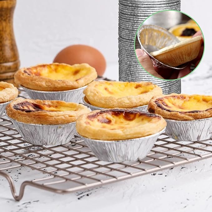 RHBLME 125 PACK Mini Pie Tins, 5 Inch Aluminum Foil Pie Pans Heavy Duty Small Pie Tins, Pot Pie Pans For Bakeries, Cafes, Restaurants, Durable Mini Tart Pans for Pie, Fruit Tarts, Quiche