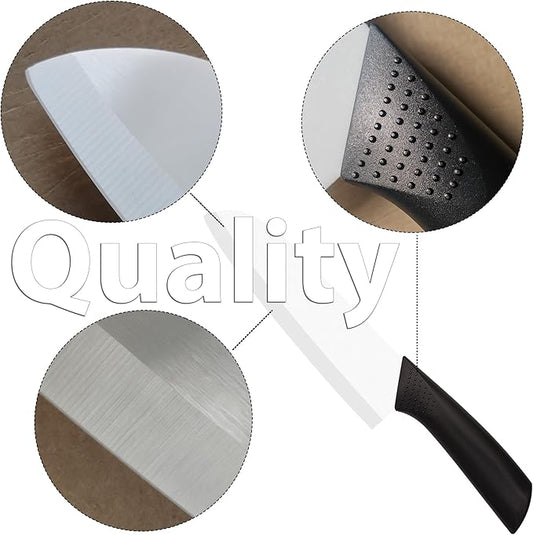 Ceramic Knife - 7 inch Chef's Santoku Knife - Sharp Ceramic Kitchen Knife with Sheath Cover