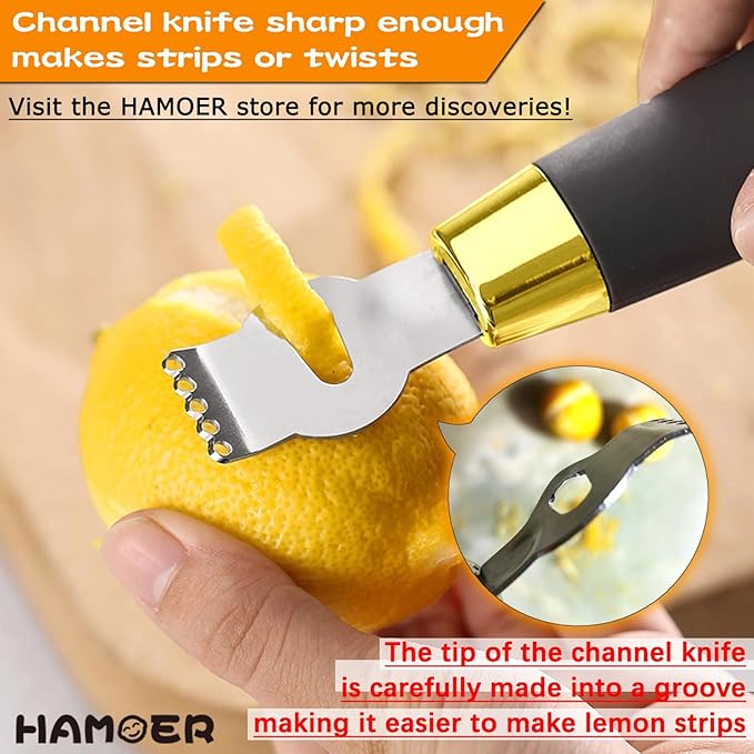 2-in-1 Zester & Channel Knife Bundle for Kitchen & Bar Aids