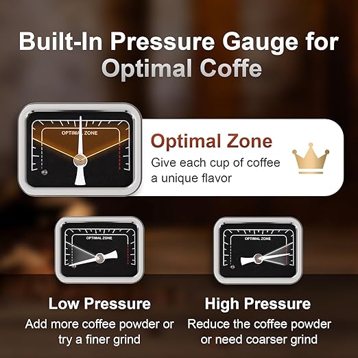 Electactic Espresso Machine 20 Bar, Compact Espresso Coffee Machine with Steam Milk Frother & 47oz Removable Water Tank, Hot Water Function for Home Cappuccino, Latte