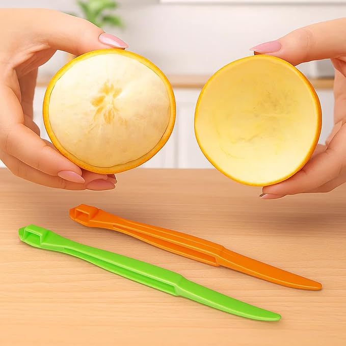6-Pack Orange Peeler, Orange Peeler Tool, with 4 Plastic and 2 Stainless Steel Peelers, Easy to Use, Efficient Fruit Peeling