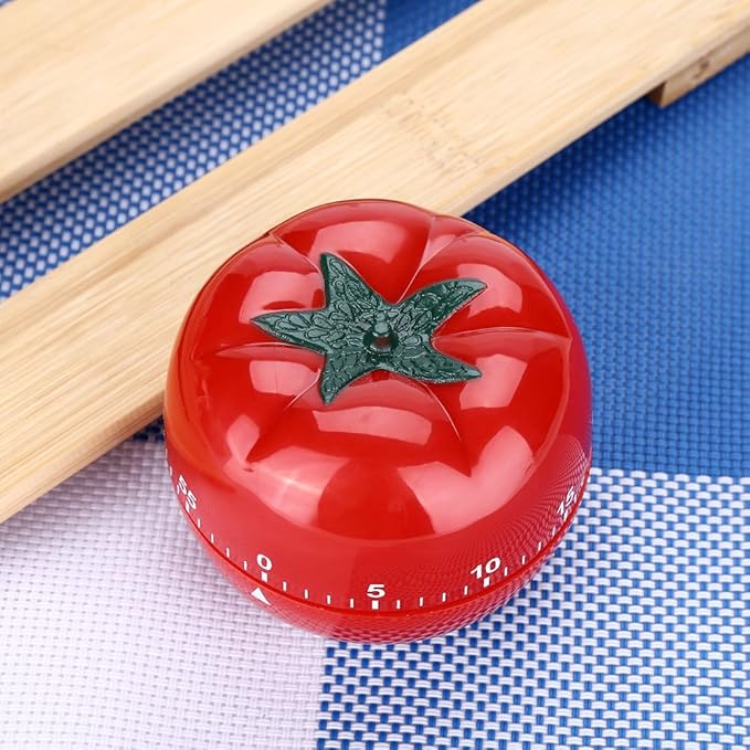 Tomato Shaped Mechanical 60 Minutes Countdown Timer Kitchen Cooking & Baking Helper Count Up Down Magnetic Timer Clock with Alarm Fast Setting(7.2x5.5cm)