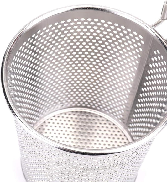 Lawei 3 Packs Mesh Pasta Basket with Wooden Handle Stainless Steel Mesh Spider Strainer for Pasta, Noodles, Dumpling