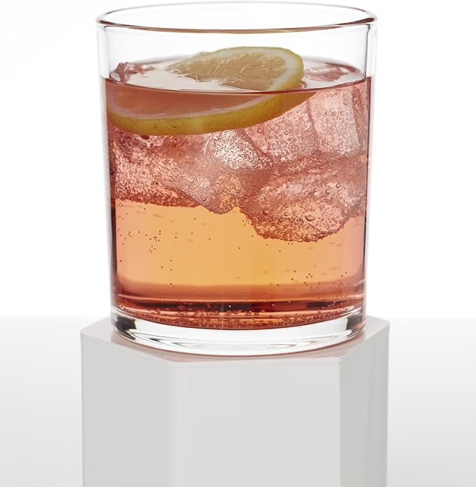 Oneida Glassware, 24 Seven Clear Medium Tumbler, Set of 6, 13.5-Ounce Capacity, Made From Glass, Dishwasher Safe Tumbler, Drinking Glasses Set, Home and Kitchen, Water Glasses (Clear, 4 Piece)