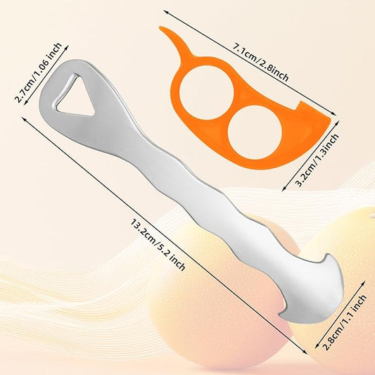 2 Pcs Orange Peelers, Stainless Steel All-in-One Citrus Peeler with Hanging Hole Fruit Peeling Tool for Oranges Tangerines Lemons Grapefruits Practical Kitchen Tool