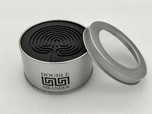 Classic Labyrinth Black Silicone Coasters - Set of 8 Non-Slip, Heat-Resistant Drink Coasters for Coffee, Tea, and Glasses - Durable, Easy to Clean, Decorative Tabletop Protection