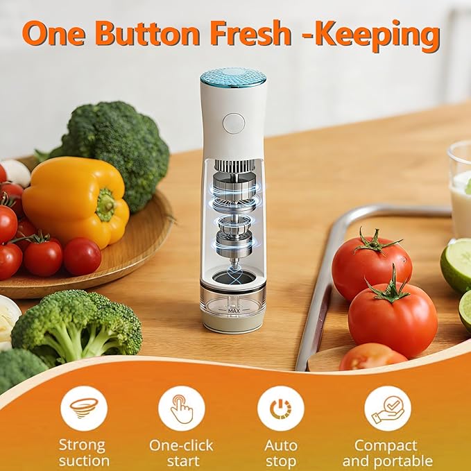 Portable Handheld Vacuum Sealer for Food with 20 Reusable Vacuum Bags+ 4 Mason Jars Lids),Powerful Vacuum Sealer Machine with Visible Tank, Seal Meal Saver, Portable Food Sealer