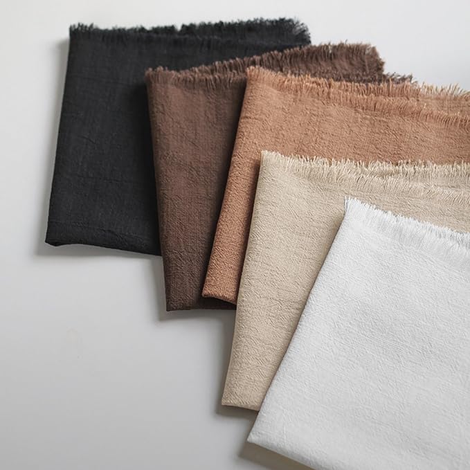 Handmade Cloth Napkins 100% Cotton Napkins with Fringe,Delicate Handmade Cloth Napkins for Dinners, Parties, Weddings and More,18 x 18 Inch Set of 12 - White