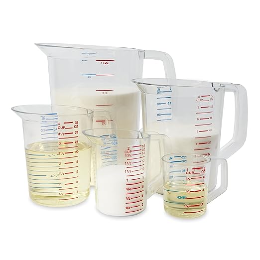 Rubbermaid Commercial Products Bouncer Clear Measuring Cup, 16-Cup/4-Quart, Clear, Strong Food Grade, Easy Read for Liquid/Dry Ingredients, for Home/Professional Kitchen