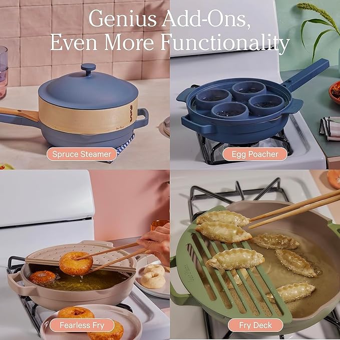 Our Place Always Pan 2.0 | 10.5" Ceramic Pan with Modular Lid, Steamer Basket & Spatula | Patented 10-in-1 Nonstick, Non-Toxic Cookware Made Without PFAS | Induction & Oven-Safe up to 450°F | Sage