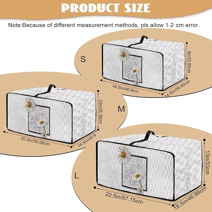Doojoayie Daisy Toaster Cover 6 Slice Dust-Proof Kitchen Appliance Covers with Top Handle Design Easy to Use 19.7"x16"x 10" Compatible with Toaster/Kitchen Appliance