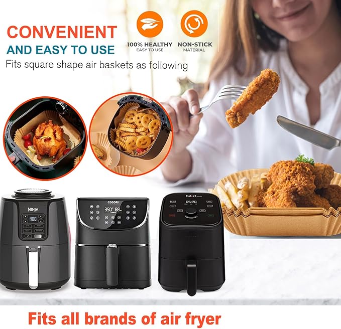 Air Fryer Liners Disposable for Instant Pot Vortex Plus 6QT XL Air Fryer, Instant Pot 6 QT Air Fryer Liners, 200Pcs Parchment Paper Liners for 6-8qt Air Fryer