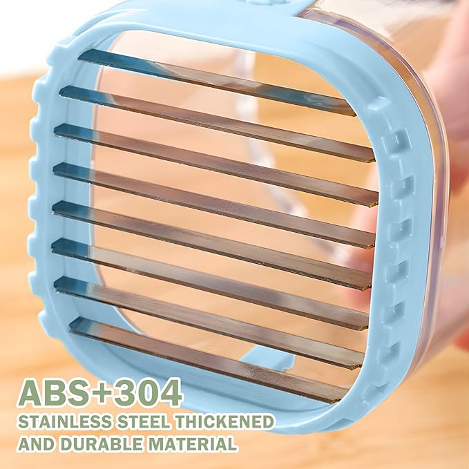 Fruit Slicer Cup-Detachable Fruit Cutter Slicer Stainless Steel Speed Egg Slicers Strawberry Slicer Cutter for Vegetable Cutting Kitchen Gadget (Blue)