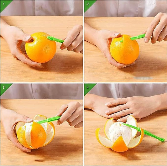 Orange Peeler - YAWALL 6Pcs Orange Peeler Tool, Plastic Lemon Citrus Peeler, Easy Open Orange Slicer Peel Cutter Kitchen Accessories Knife Gadget Pelador De Naranjas