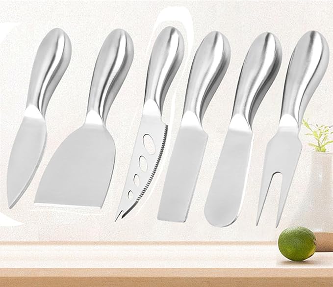 6-Piece Cheese Knife Set, Premium Stainless Steel Cheese Knives with Gift Box, Cheese and Charcuterie Board Collection matching tools(6pcs)