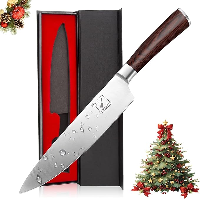 imarku Chef Knife - Pro Kitchen Knife 8 Inch Chef's Knives Japanese HC Steel Sharp Paring Knife with Ergonomic Handle, Tawny Handle, Best Gifts for Men and Women, Gyutou knives