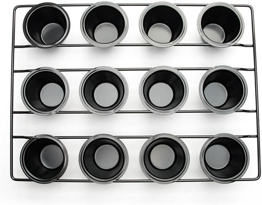 Fox Run 4758 Linking Mini Popover Pan, Carbon Steel, Non-Stick, 12-Cups