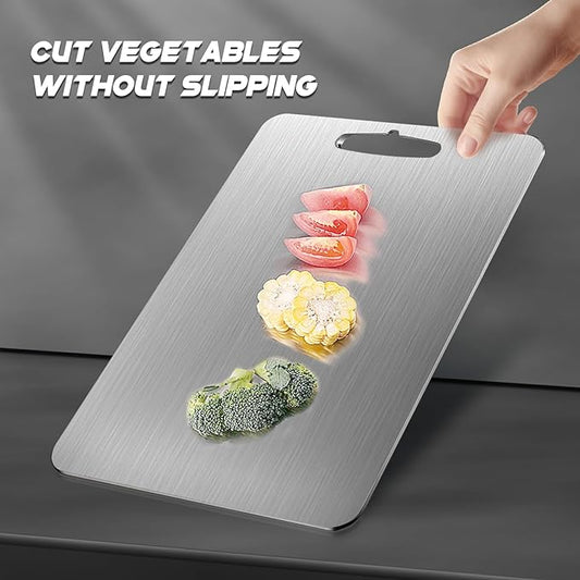 Titanium Alloy Cutting Board Pure Titanium Cutting Board,Double-Sided Versatility,The 2025 New Model for Meat,Vegetables, and Fruits