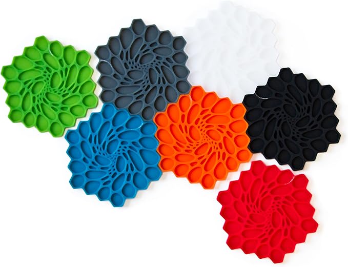 Modern Twist Trivet, 100% Food-Grade Silicone, Up to 675 Degree F Potholder, Single Hot Pad for Tabletop or Countertop, Waterproof, Honey