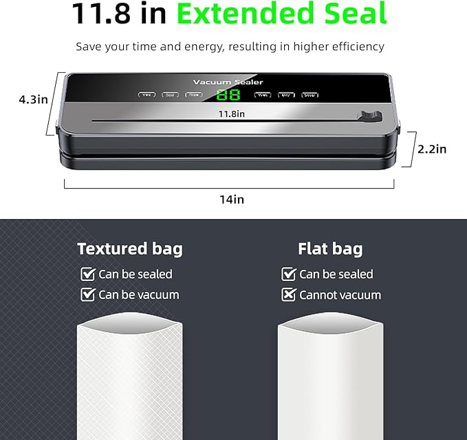 Food Vacuum Sealer Machine with Cutter Automatic and Manual Sealer Dry Moist Food Modes vacuum sealer