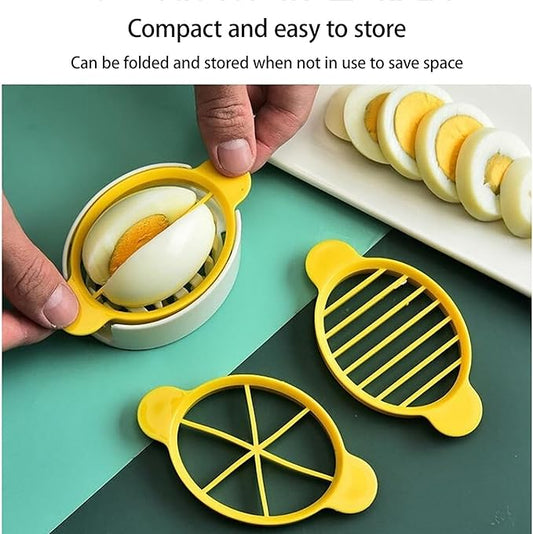 Egg Slicer, 3 in 1 Slicing Half Egg Cutter Tool, Multifunctional Household Egg Slicer for Hard Boiled Eggs