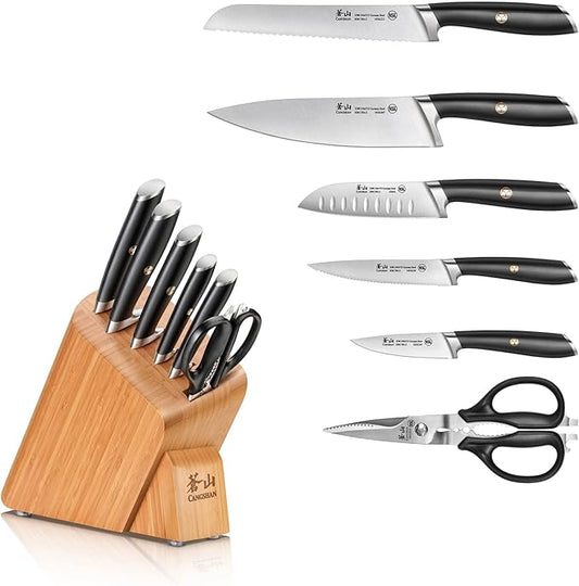 Cangshan L Series 7-Piece Knife Block Set, Forged German Steel, 1026603