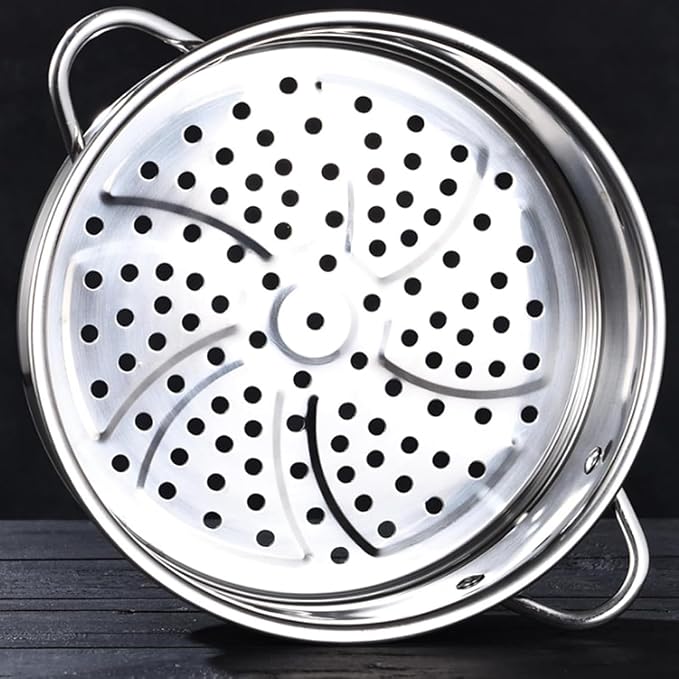 BinaryABC Stainless Steel Dumpling Steamer Basket for Pot,26cm Steamer Insert for Food Veggie Rice Noodle Roll (10.23INCH)