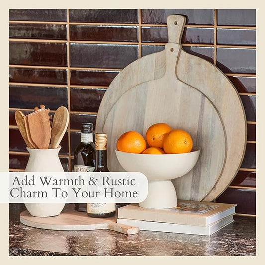 CG Hunter 16' Round Cutting Board, Artisan Crafted from Mango Wood, Elegant Wooden Serving Platter for Charcuterie, Appetizers, Cheese Displays, Entertaining, Dinner Parties, and Stylish Home Decor