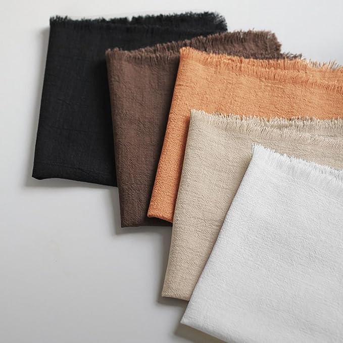 Handmade Cloth Napkins 100% Cotton Napkins with Fringe,Delicate Handmade Cloth Napkins for Dinners, Parties, Weddings and More,18 x 18 Inch Set of 12 - Caramel