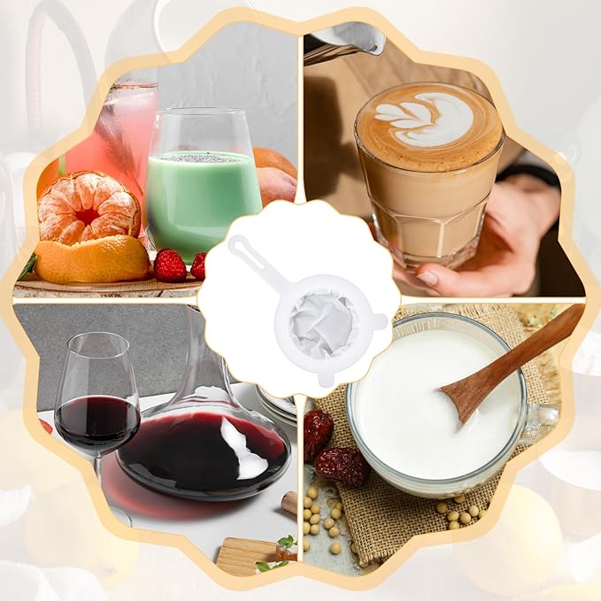 Ultra Fine Mesh Strainer, 400 Mesh Nylon Mesh Strainer Plastic Strainers for Kitchen Seives Fine Mesh Colander with Handle for Coffee Yogurt Juice Soy Milk Honey Liquids Tea Leaf Filter