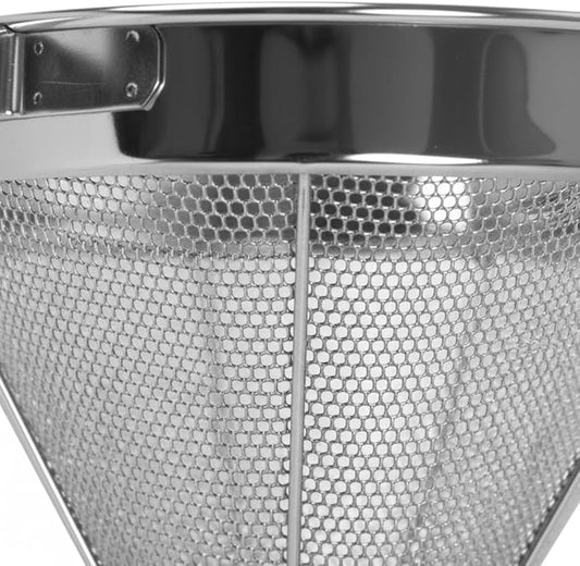 TrueCraftware- 4 qt. Stainless Steel 10" China Cap Strainer Fine Mesh- Cone Shaped Strainer Food Strainer Juice Strainer Kitchen Tools Food Colander For Straining Seeds Beans Sauces & More