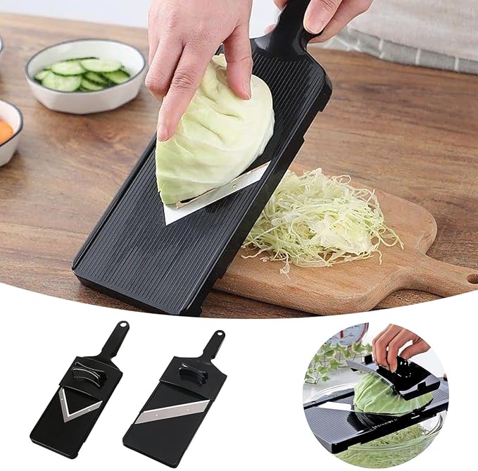 Generic Cabbage Slicer,Large Cabbage SlicerFluffy Shop Finish,for Ultra-Thin Julienne in Time,Adjustable Mandoline Food Slicer for Kitchen Wide with Safety Holder (small), Yeuiba06