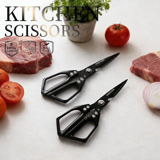 Japanese Kitchen Shears Set, Heavy Duty Poultry Shears All Purpose, Kitchen Meat Scissors for Steak Cutting, Chicken Bones, and Turkey Christmas Gifts for Men Women Mom Dad