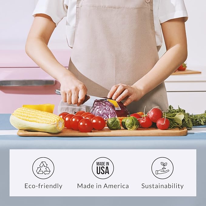 Elihome Classic EXTRA LARGE Kitchen Cutting Board, Natural Wood Fiber Composite, Dishwasher Safe, Eco-Friendly, Juice Grooves with Easy Grip Handles,Non Porous, Non Slip,BPA Free, Made in USA 19"x14"