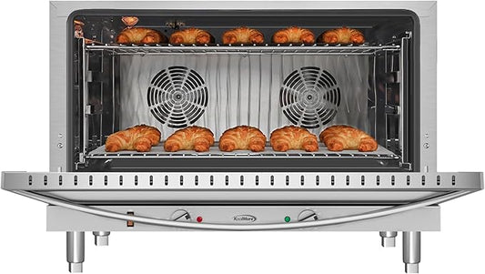 KoolMore 32 in. Commercial Countertop Convection Oven, Holds Full Size Pans, 4 Racks and 3500W of Power, 240V in Stainless-Steel, ETL Listed for Safety and Sanitation (KM-CTCO-44)